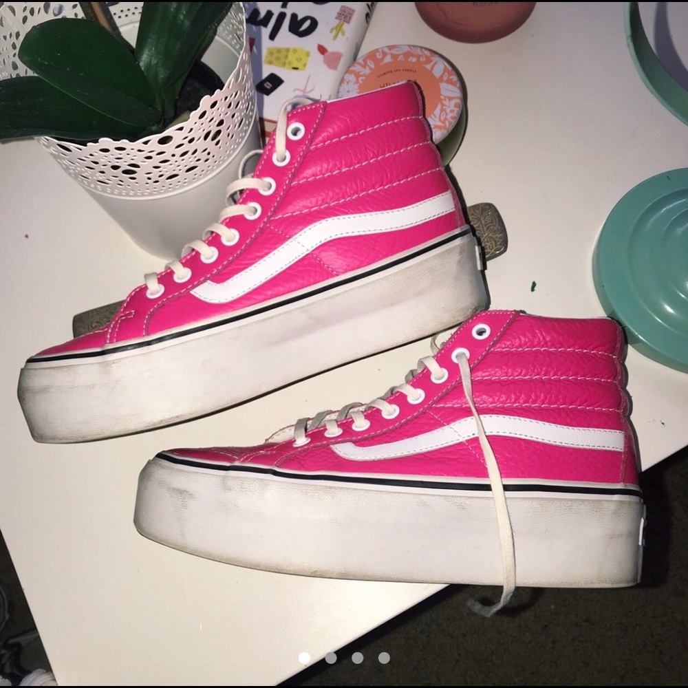 Hot Pink platform Vans